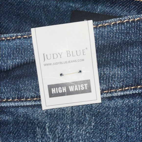 Judy Blue Dark Blue Distressed Boyfriend Jeans - Picture 6 of 7